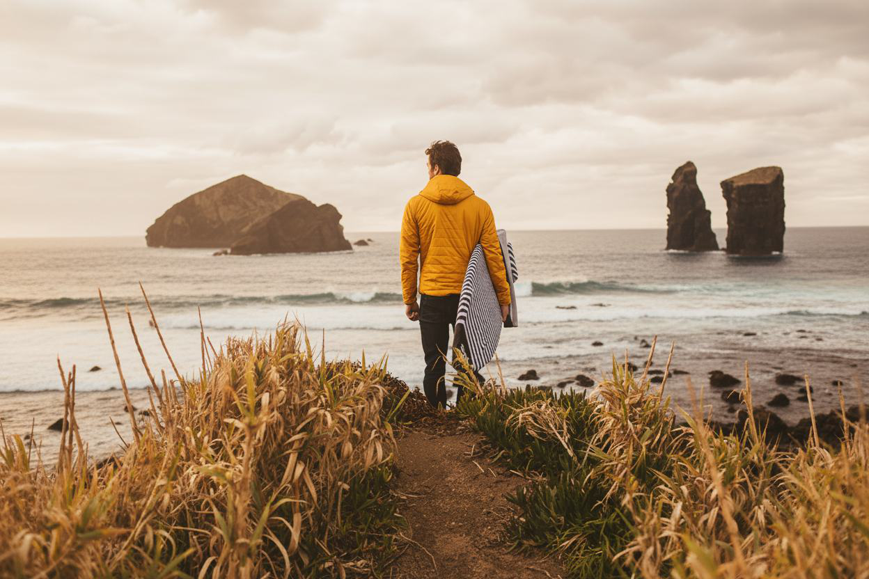 Walker heading toward the surf